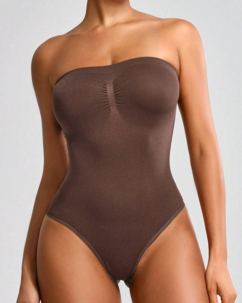 Strapless Seamless Tummy Control Butt Lifting Thong Bodysuit