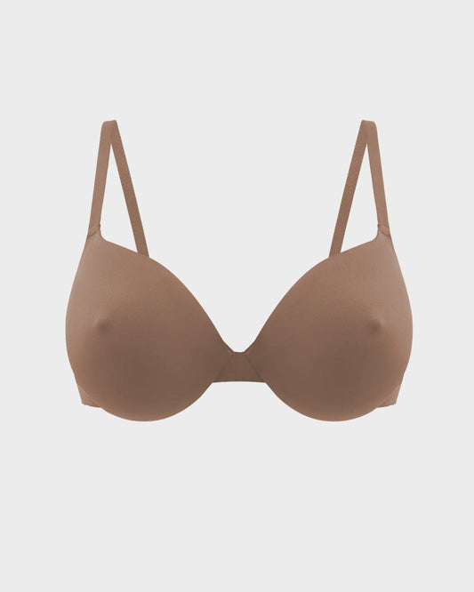 Nipple Push-Up Bra - Coffee