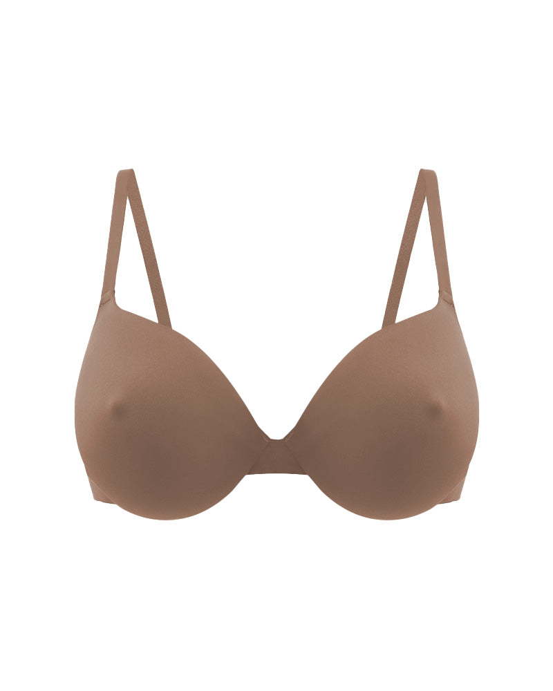 Nipple Push-Up Bra - Coffee