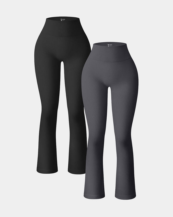 High Waist Flare Leggings[2 Pieces]