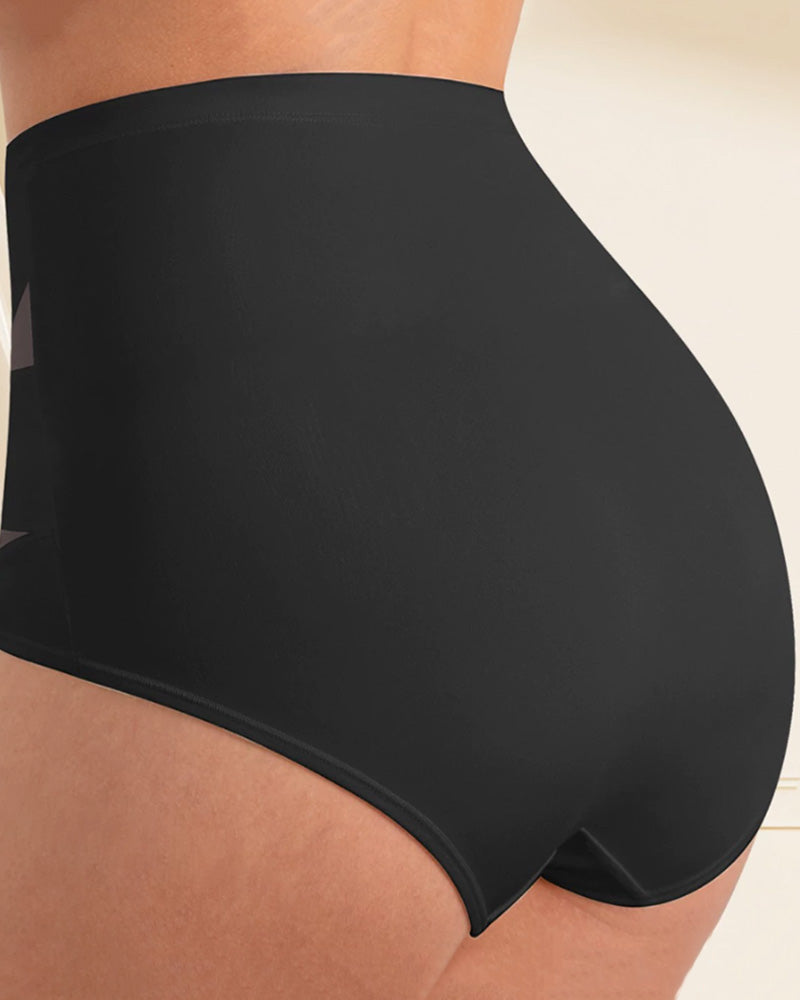 High Waist Tummy Control Breathable Mesh Cross Seamless Hip Lifting Briefs