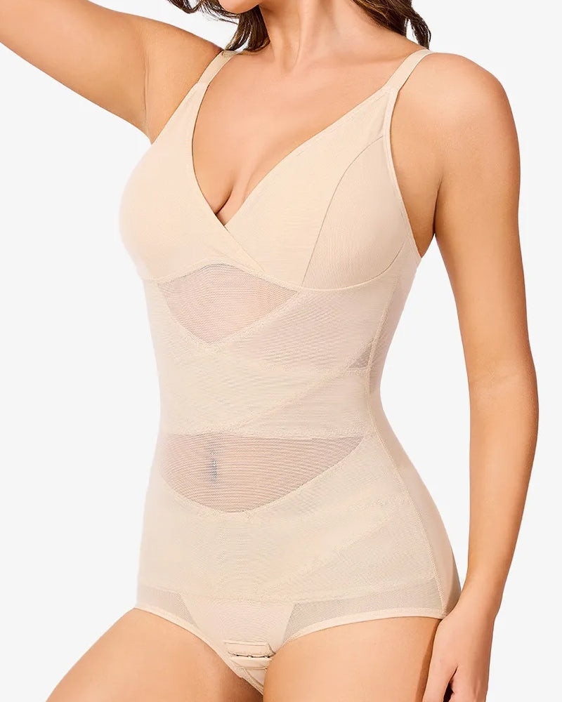 See-Through Mesh Waist-Lifting Bust-Supporting Bodysuit