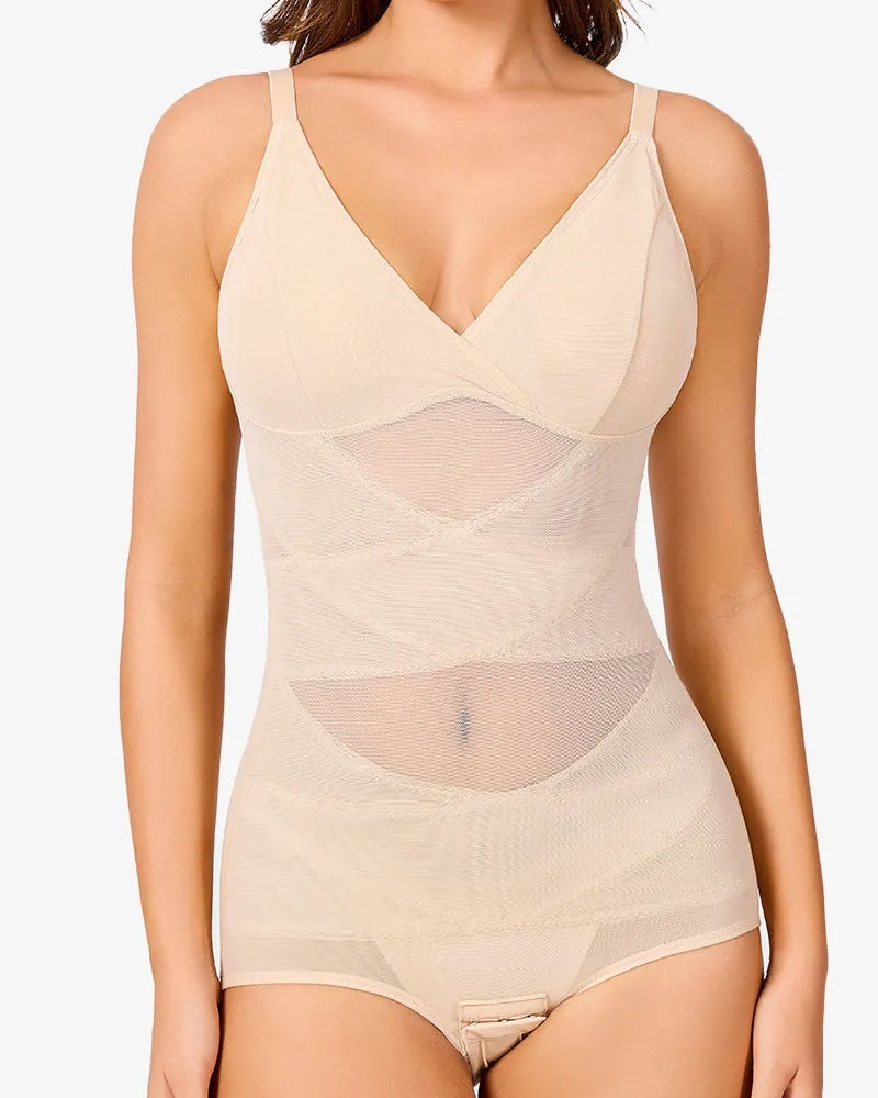 See-Through Mesh Waist-Lifting Bust-Supporting Bodysuit