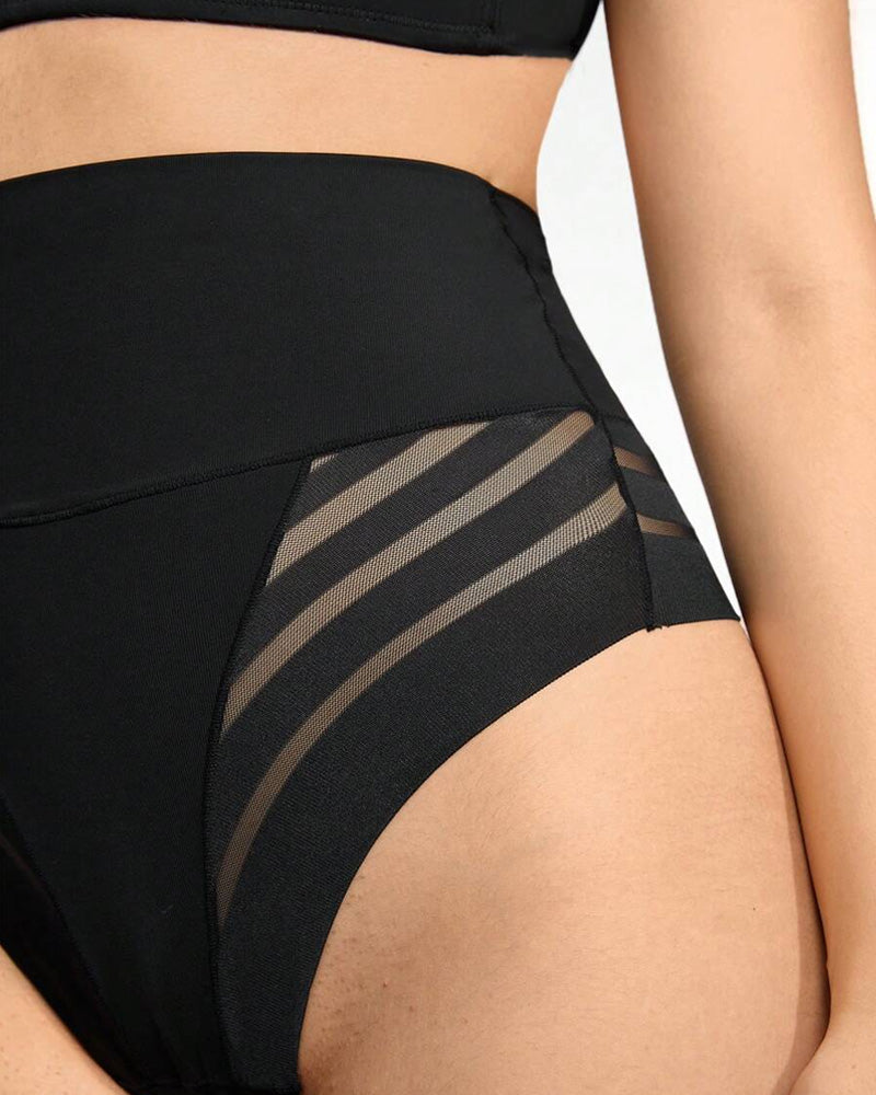 Women's Seamless Mesh Spliced Wide Belt Tummy Control Shaping Underwear