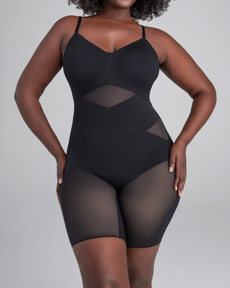 Low Back Mesh Breathable Tummy Control and Shaping Bodysuit