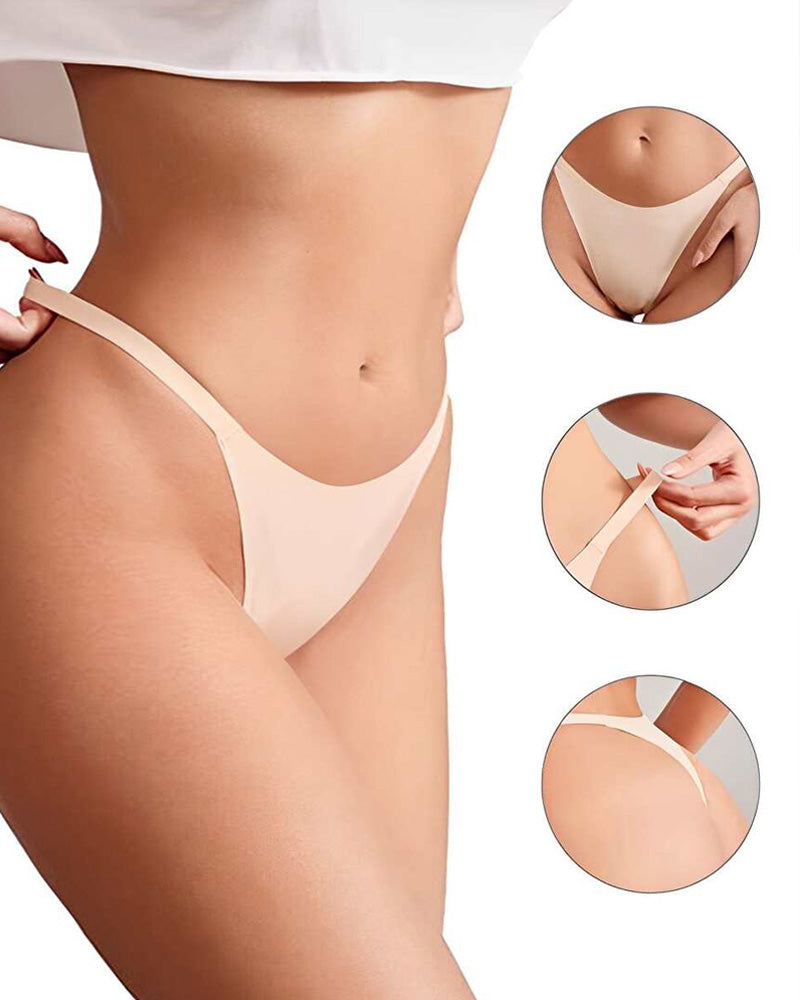 Women's Ice Silk Seamless T-Shaped Briefs