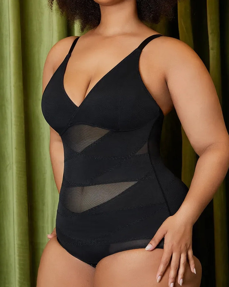 See-Through Mesh Waist-Lifting Bust-Supporting Bodysuit