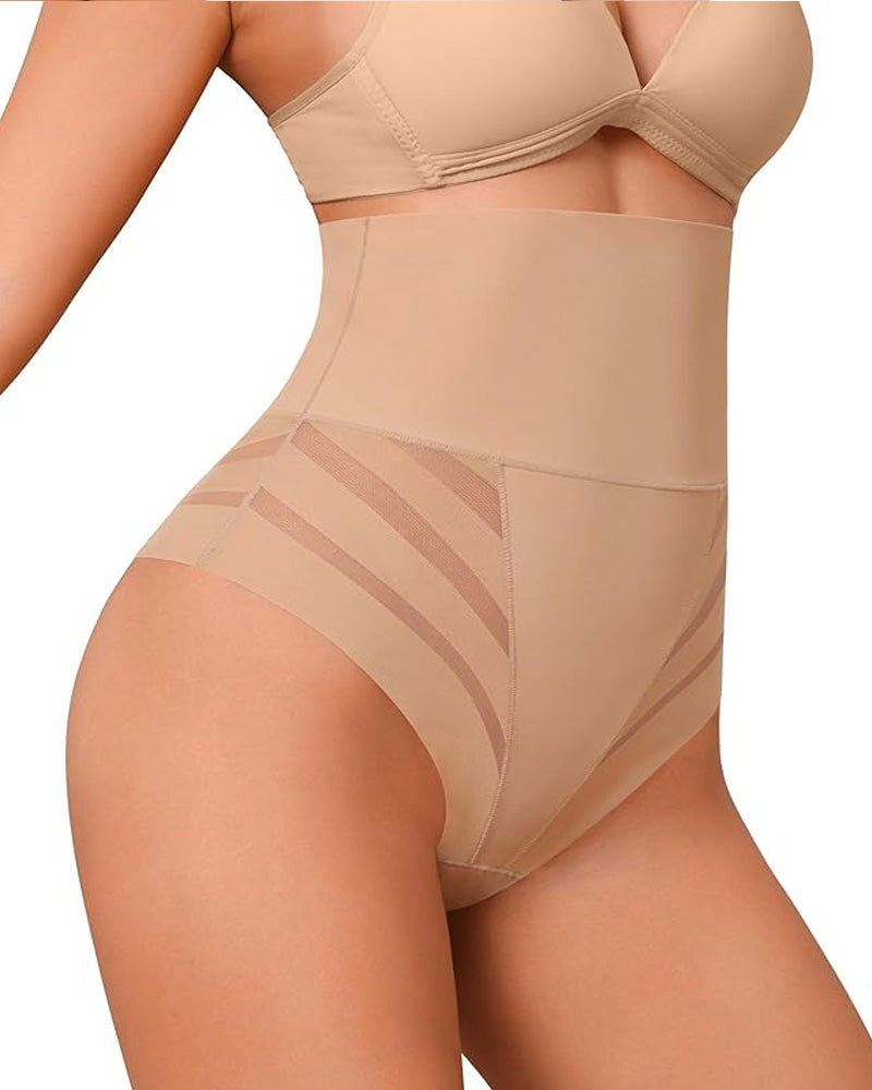 Women's Seamless Mesh Spliced Wide Belt Tummy Control Shaping Underwear