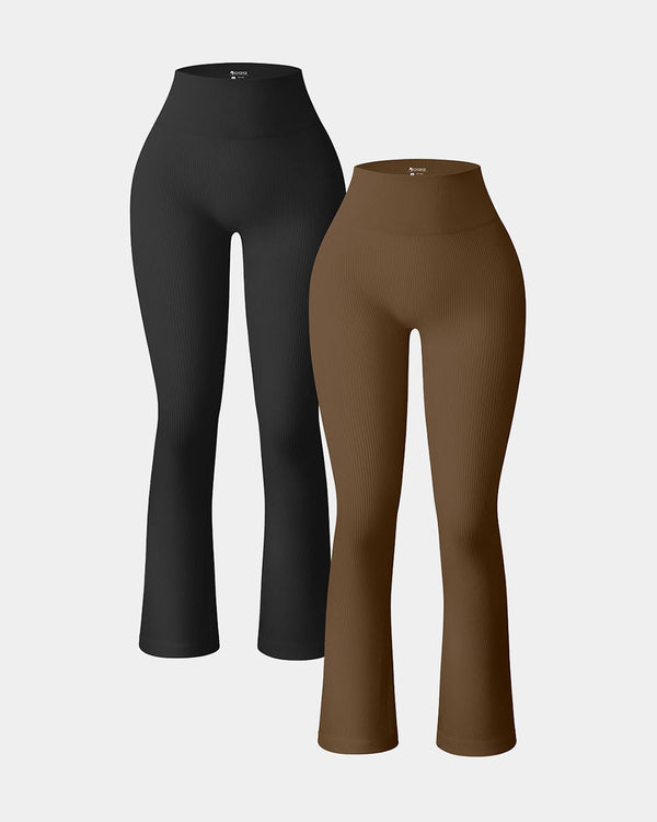 High Waist Flare Leggings[2 Pieces]