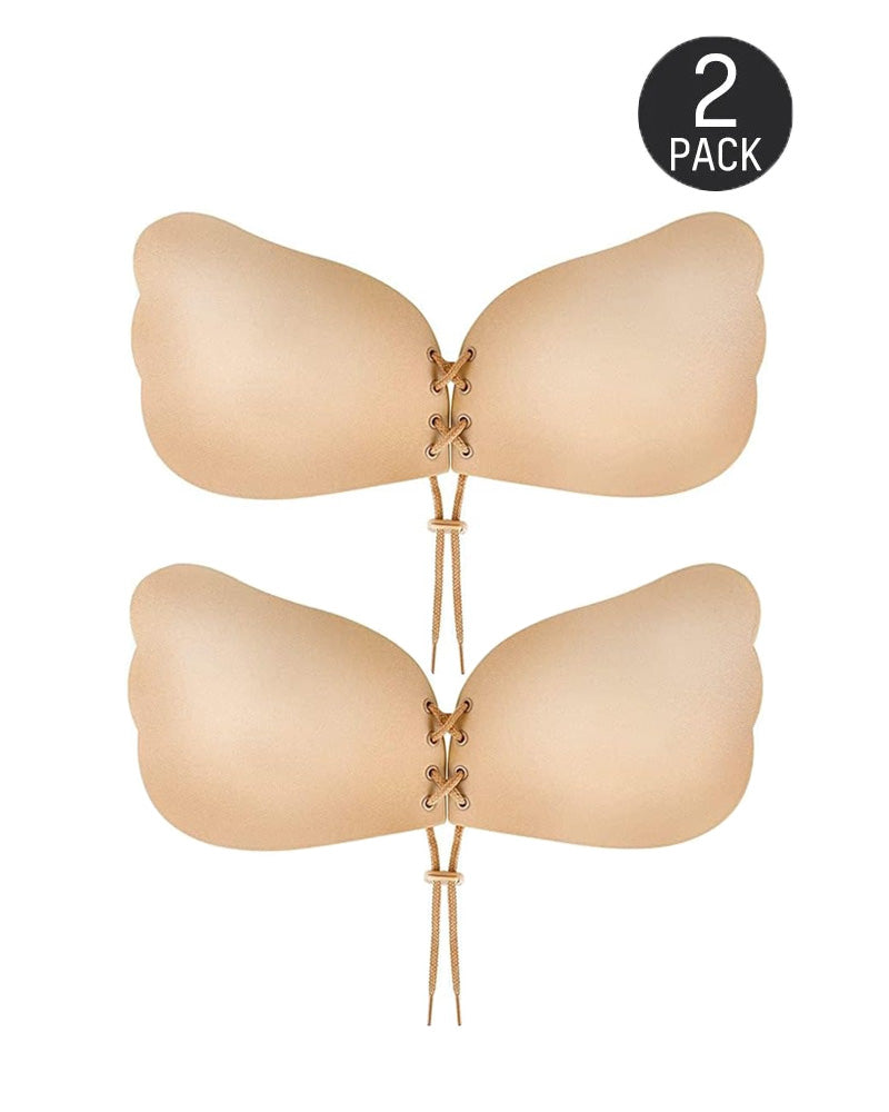 Women's Strapless Drawstring Silicone Wired Stick-On Bra