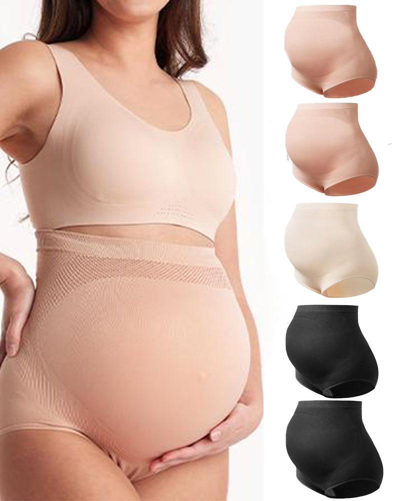 Women's Maternity High Waist Underwear Pregnancy Seamless Soft Belly Support Panties Over Bump 3 Pack