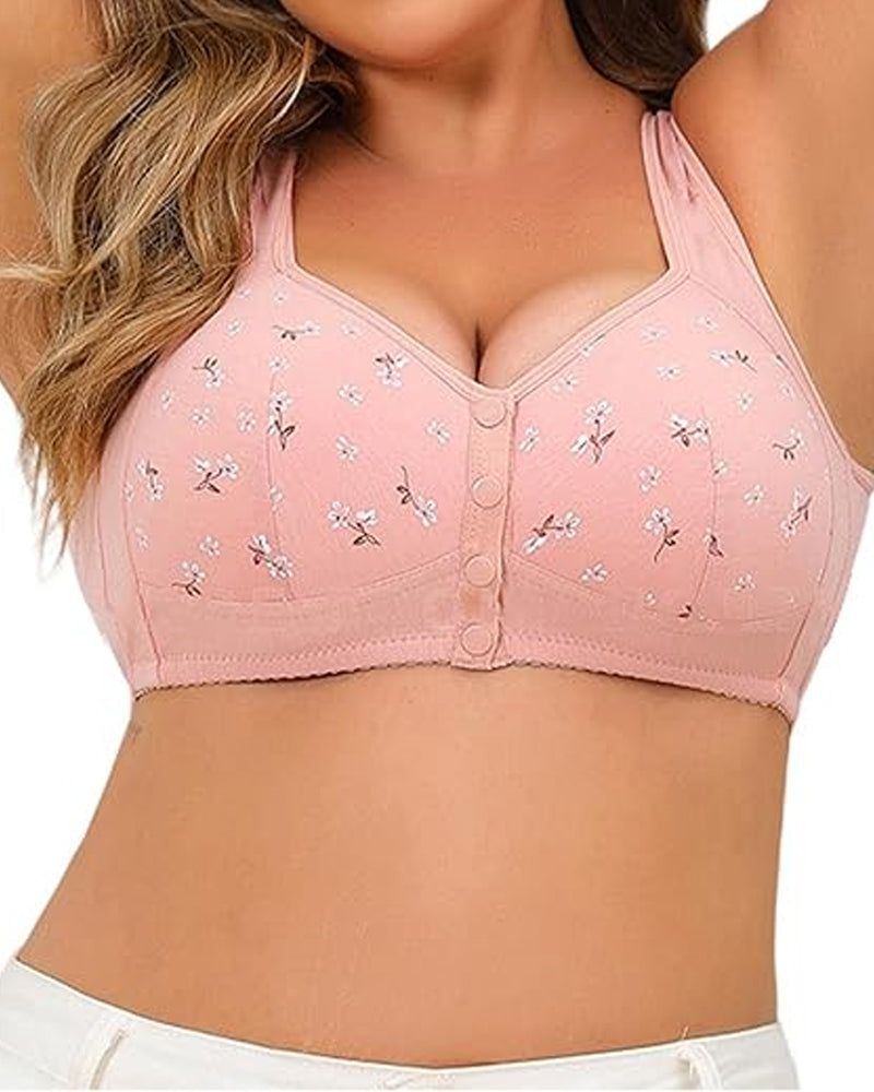 Printed Front Buckle Bra