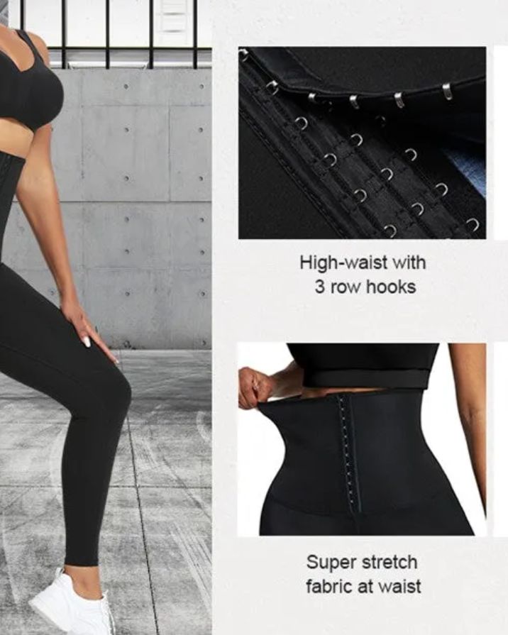 Leggings With Blue Neoprene Tummy Control