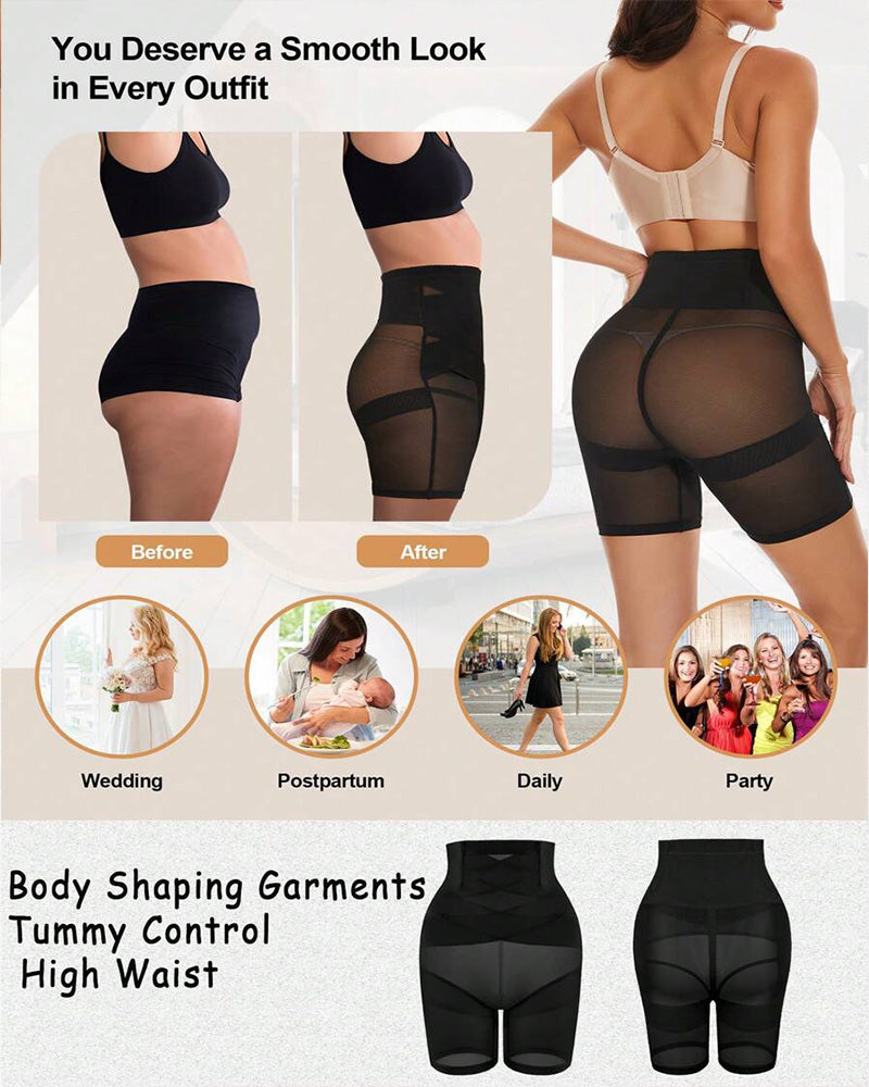 Women's Tummy Control Butt Lift Belt Thigh Slim Shapewear Shorts