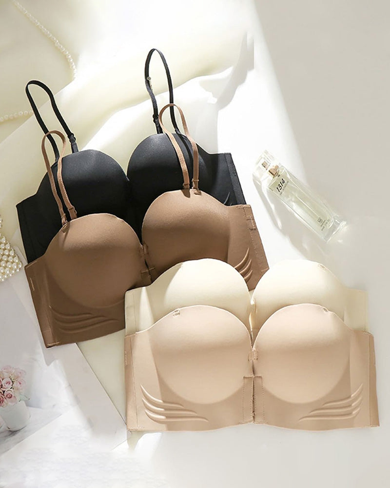 Women's Non-Slip Front Buckle Removable Shoulder Strap Bra