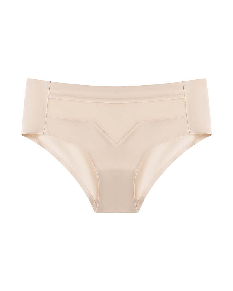 Mid-Waist Ice Silk Naked Invisible Underwear